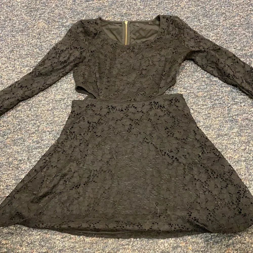 Black Lace Overlay Sexy Skater Dress sz. S